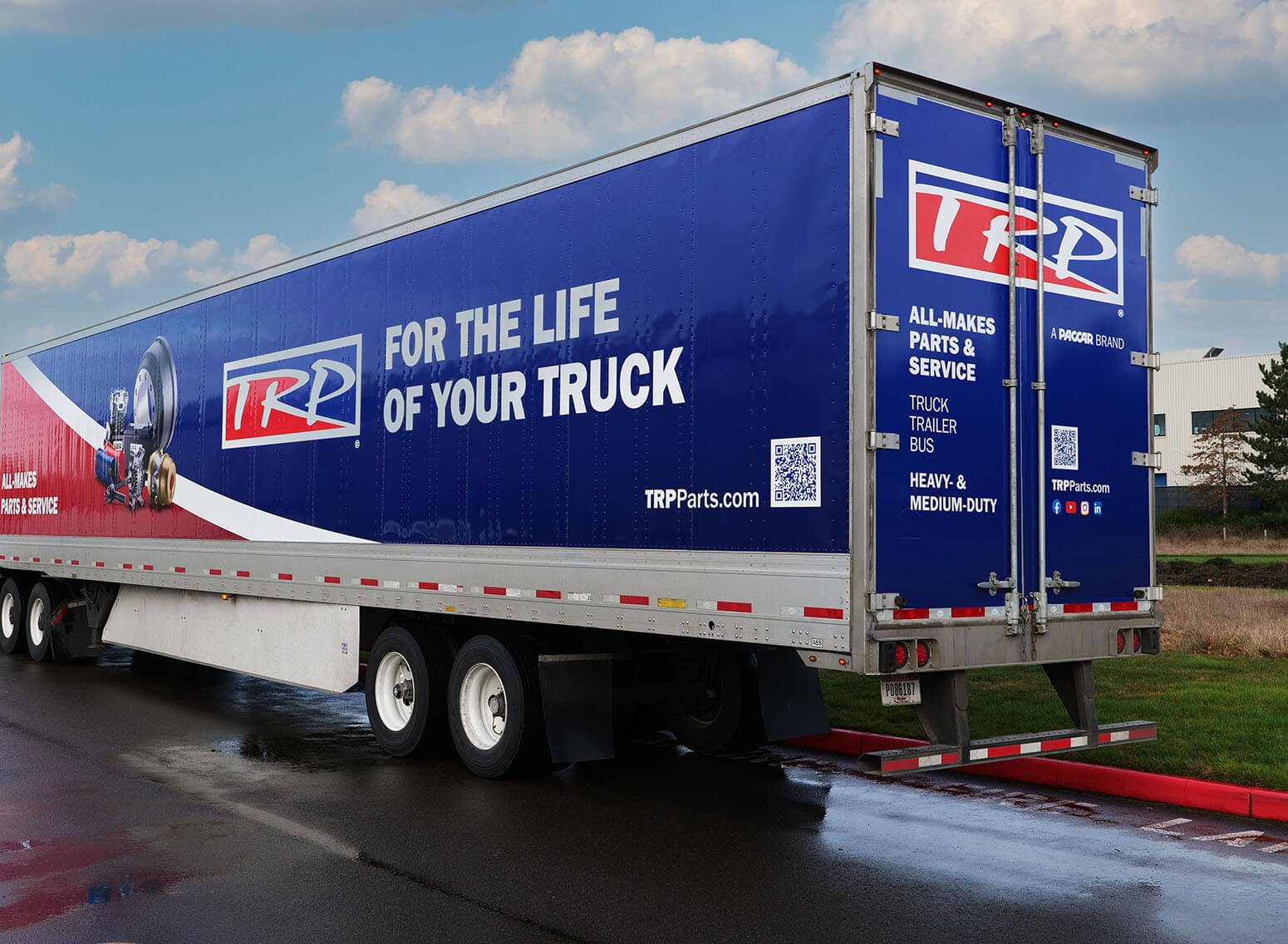 Image of a TRP trailer hauling parts